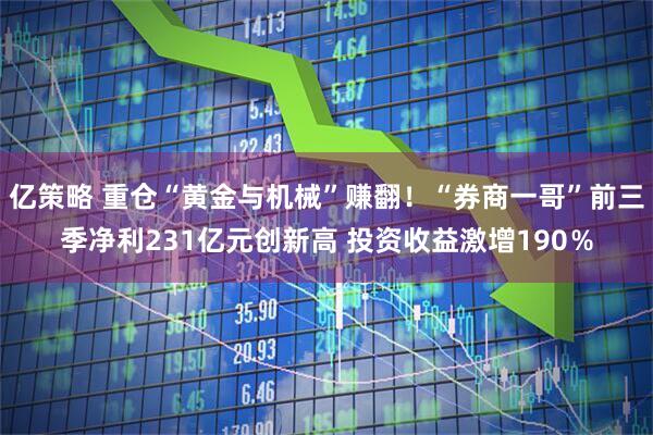 亿策略 重仓“黄金与机械”赚翻!“券商一哥”前三季净利231亿元创新高 投资收益激增190%